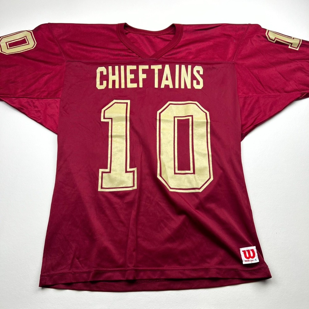 Vintage 80's Chieftains Football Wilson Jersey Men's L Red‎ #10 High School